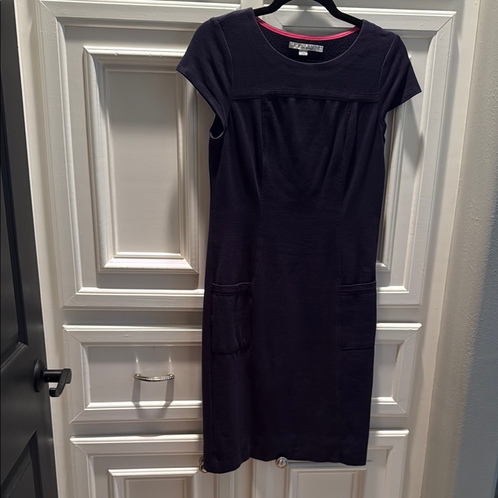 Navy Blue Cap Sleeve Dress
